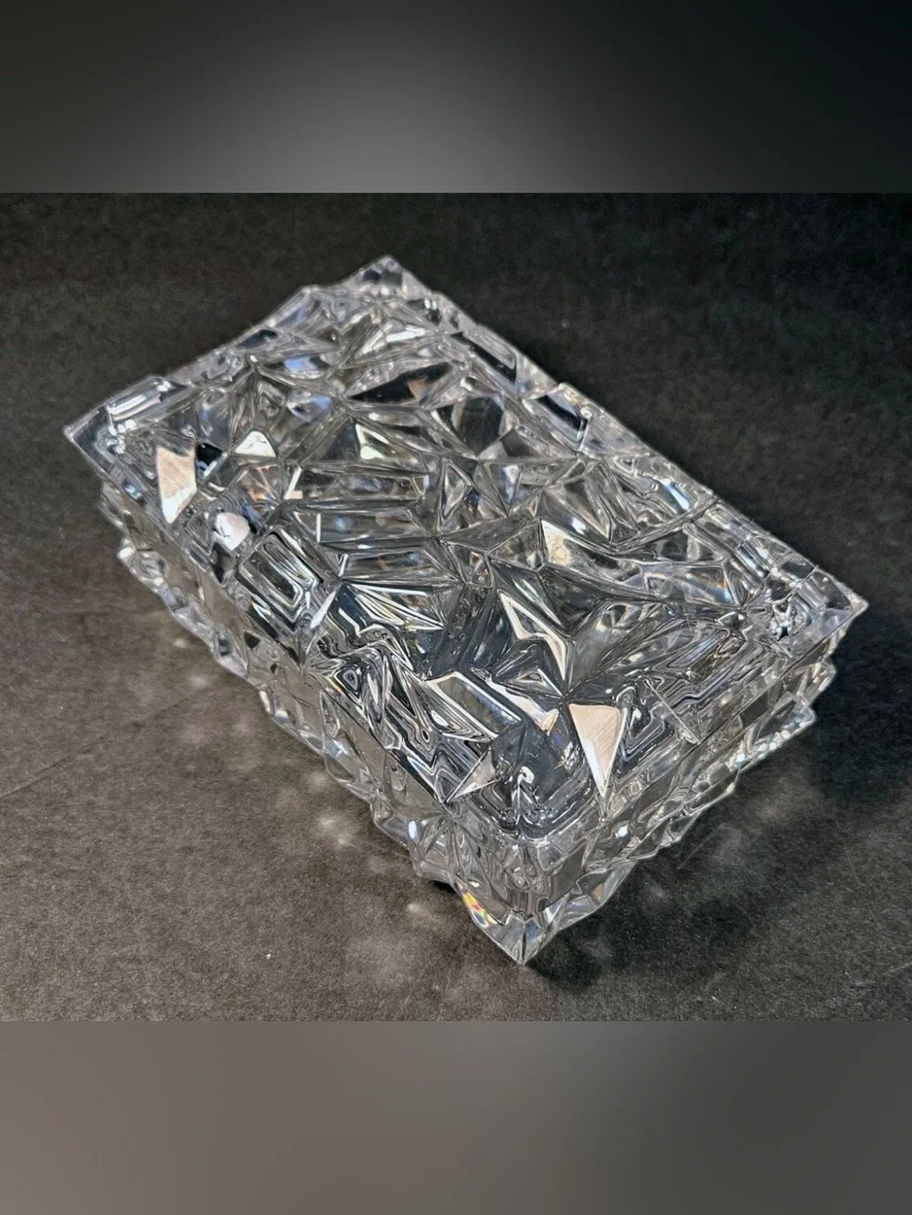 Vintage Tiffany & Co. Rock Cut Crystal Jewlery Box 
Excellent Condition - Picture 8 of 13